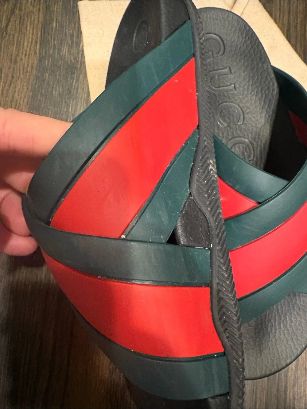 Gucci web flip flop pool Sandals size 9 us 10 Italy AS Is slides